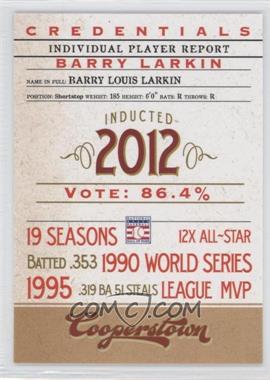 2012 Panini Cooperstown - Credentials #18 - Barry Larkin