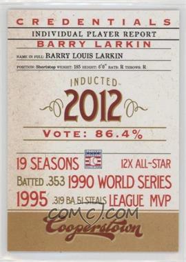 2012 Panini Cooperstown - Credentials #18 - Barry Larkin