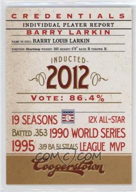 2012 Panini Cooperstown - Credentials #18 - Barry Larkin