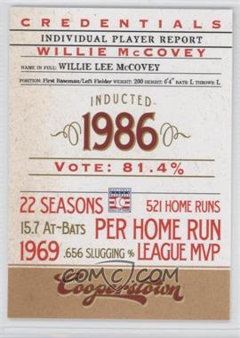 2012 Panini Cooperstown - Credentials #2 - Willie McCovey