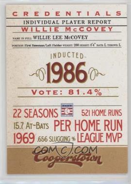 2012 Panini Cooperstown - Credentials #2 - Willie McCovey