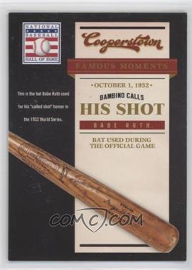 2012 Panini Cooperstown - Famous Moments #6 - Babe Ruth