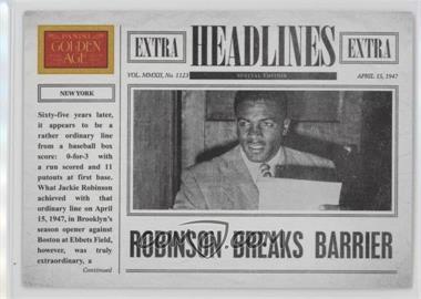 2012 Panini Golden Age - Headlines #15 - Jackie Robinson