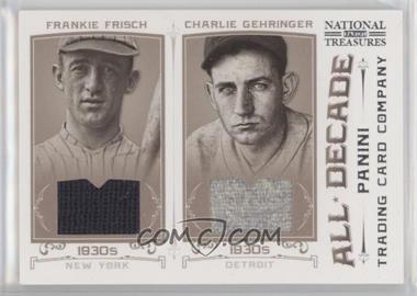 2012 Panini National Treasures - All Decade Combos #4 - Frankie Frisch, Charlie Gehringer /25