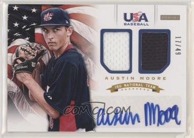 2012 Panini USA Baseball National Team - 15U National Team - Combo Jersey Signatures #14 - Austin Moore /49