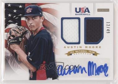 2012 Panini USA Baseball National Team - 15U National Team - Combo Jersey Signatures #14 - Austin Moore /49