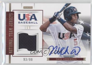 2012 Panini USA Baseball National Team - 15U National Team - Jersey Signatures #2 - Nick Anderson /99