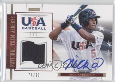 2012 Panini USA Baseball National Team - 15U National Team - Jersey Signatures #2 - Nick Anderson /99