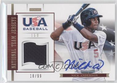 2012 Panini USA Baseball National Team - 15U National Team - Jersey Signatures #2 - Nick Anderson /99