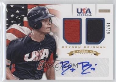 2012 Panini USA Baseball National Team - 18U National Team - Combo Jersey Signatures #5 - Bryson Brigman /99