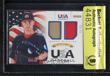 2012 Panini USA Baseball National Team - 18U National Team - Combo Jerseys #12 - Reese McGuire /75 [BAS Authentic]