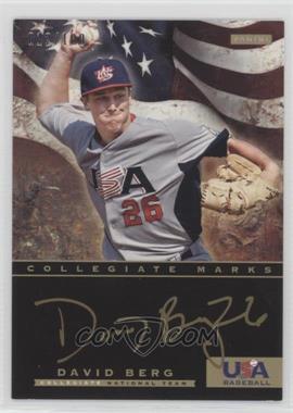 2012 Panini USA Baseball National Team - Collegiate National Team - Black Gold Collegiate Marks #1 - David Berg /100