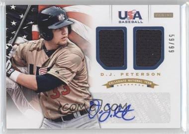 2012 Panini USA Baseball National Team - Collegiate National Team - Combo Jerseys Signatures #14 - D.J. Peterson /99