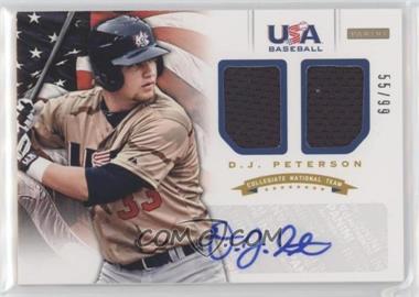 2012 Panini USA Baseball National Team - Collegiate National Team - Combo Jerseys Signatures #14 - D.J. Peterson /99