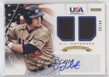 2012 Panini USA Baseball National Team - Collegiate National Team - Combo Jerseys Signatures #14 - D.J. Peterson /99