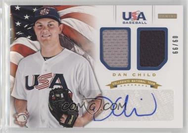 2012 Panini USA Baseball National Team - Collegiate National Team - Combo Jerseys Signatures #3 - Dan Child /99