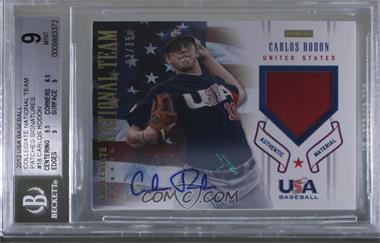 2012 Panini USA Baseball National Team - Collegiate National Team - Patch Signatures #18 - Carlos Rodon /35 [BGS 9 MINT]