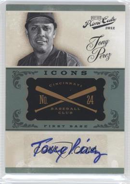 2012 Playoff Prime Cuts - Icons - Autographs #26 - Tony Perez /25