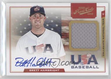 2012 Playoff Prime Cuts - USA Collegiate National Team Jersey Signatures #11 - Brett Hambright /199