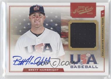 2012 Playoff Prime Cuts - USA Collegiate National Team Jersey Signatures #11 - Brett Hambright /199