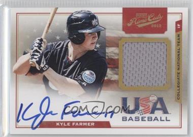 2012 Playoff Prime Cuts - USA Collegiate National Team Jersey Signatures #7 - Kyle Farmer /199