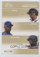 Miguel Sano, Jorge Soler, Byron Buxton #/100