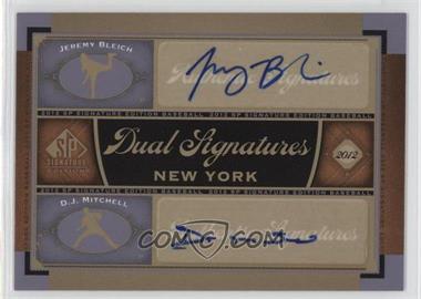 2012 SP Signature Edition - Dual Signatures #NYY22 - Jeremy Bleich, D. J. Mitchell