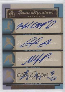 2012 SP Signature Edition - Quad Signatures #CLV14 - Michael Brantley, Carlos Carrasco, Matt LaPorta, Chen-Chang Lee