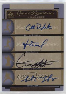 2012 SP Signature Edition - Quad Signatures #MIL16 - Cutter Dykstra, Jose Garcia, Cameron Garfield, Seth Lintz