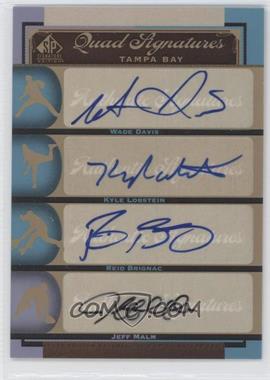 2012 SP Signature Edition - Quad Signatures #TB19 - Wade Davis, Reid Brignac, Jeff Malm, Kyle Lobstein