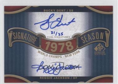 2012 SP Signature Edition - Signature Season Dual Signatures #SS2-78WS - Bucky Dent, Reggie Jackson /25