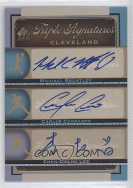 2012 SP Signature Edition - Triple Signatures #CLV13 - Michael Brantley, Carlos Carrasco, Chen-Chang Lee