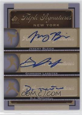 2012 SP Signature Edition - Triple Signatures #NYY25 - Jeremy Bleich, Garren Lassiter, D.J. Mitchell