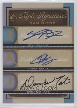 2012 SP Signature Edition - Triple Signatures #SD12 - Kyle Blanks, Casey Kelly, Donavan Tate