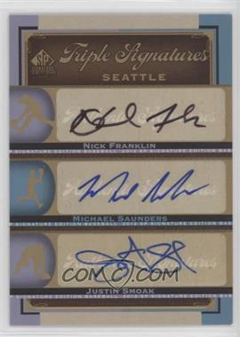 2012 SP Signature Edition - Triple Signatures #SEA14 - Nick Franklin, Michael Saunders, Justin Smoak [Noted]