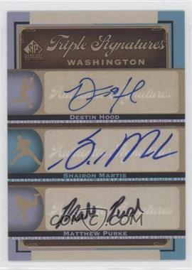 2012 SP Signature Edition - Triple Signatures #WAS13 - Destin Hood, Shairon Martis, Matthew Purke