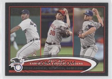 2012 Topps - [Base] - Black #52 - League Leaders - Justin Verlander, Jered Weaver, James Shields /61