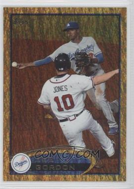 2012 Topps - [Base] - Gold Sparkle #161 - Dee Gordon (Chipper Jones Sliding)