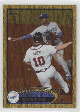 2012 Topps - [Base] - Gold Sparkle #161 - Dee Gordon (Chipper Jones Sliding)