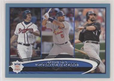 2012 Topps - [Base] - Wal-Mart Blue Border #159 - Active Leaders - Chipper Jones, Albert Pujols, Todd Helton