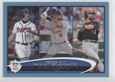 2012 Topps - [Base] - Wal-Mart Blue Border #159 - Active Leaders - Chipper Jones, Albert Pujols, Todd Helton