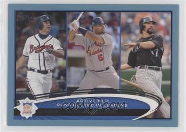 2012 Topps - [Base] - Wal-Mart Blue Border #159 - Active Leaders - Chipper Jones, Albert Pujols, Todd Helton