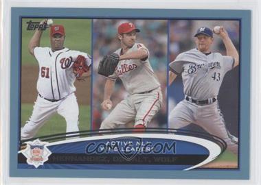 2012 Topps - [Base] - Wal-Mart Blue Border #29 - Active Leaders - Livan Hernandez, Roy Oswalt, Randy Wolf