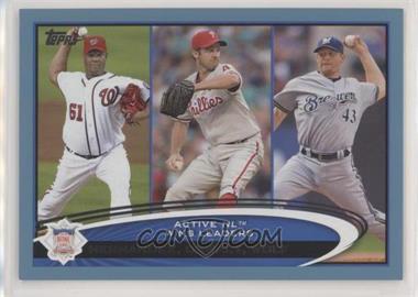 2012 Topps - [Base] - Wal-Mart Blue Border #29 - Active Leaders - Livan Hernandez, Roy Oswalt, Randy Wolf