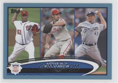 2012 Topps - [Base] - Wal-Mart Blue Border #29 - Active Leaders - Livan Hernandez, Roy Oswalt, Randy Wolf