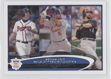 2012 Topps - [Base] #159 - Active Leaders - Chipper Jones, Albert Pujols, Todd Helton