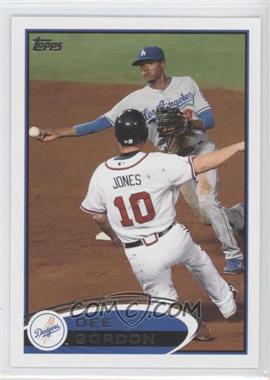 2012 Topps - [Base] #161.1 - Dee Gordon (Chipper Jones Sliding)