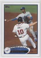 Dee Gordon (Chipper Jones Sliding)