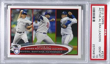 2012 Topps - [Base] #232 - Active Leaders - Mariano Rivera, Johan Santana, Felix Hernandez [PSA 10 GEM MT]