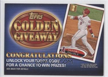 2012 Topps - Golden Giveaway Code Cards #GGC-11 - Albert Pujols